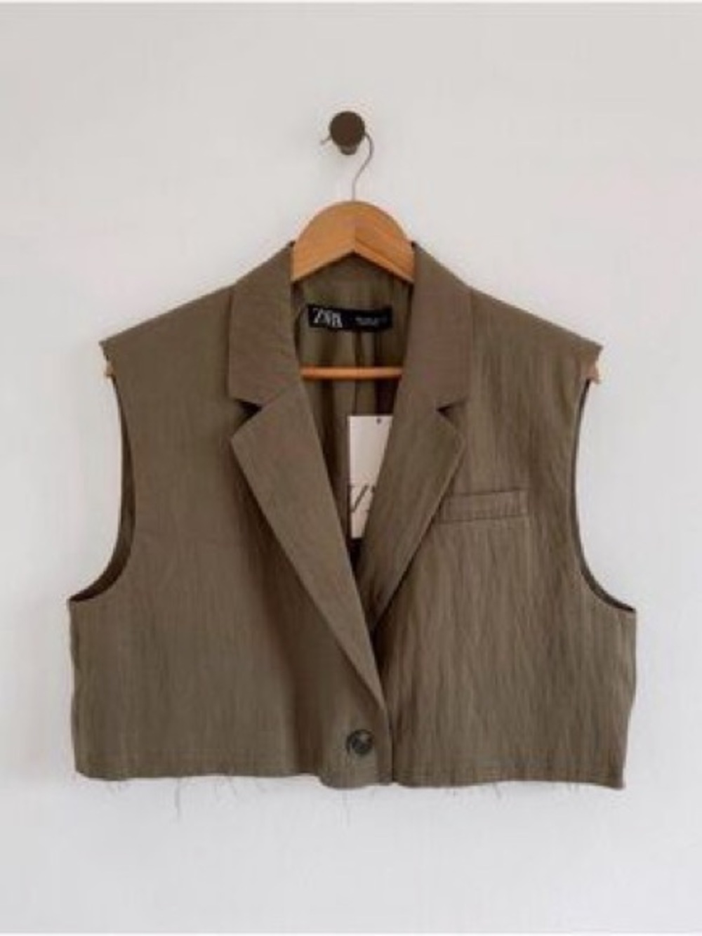 Zara sleeveless cropped blazer vest XS